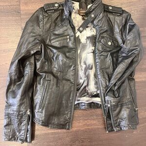 Danier Black Leather Military Jacket